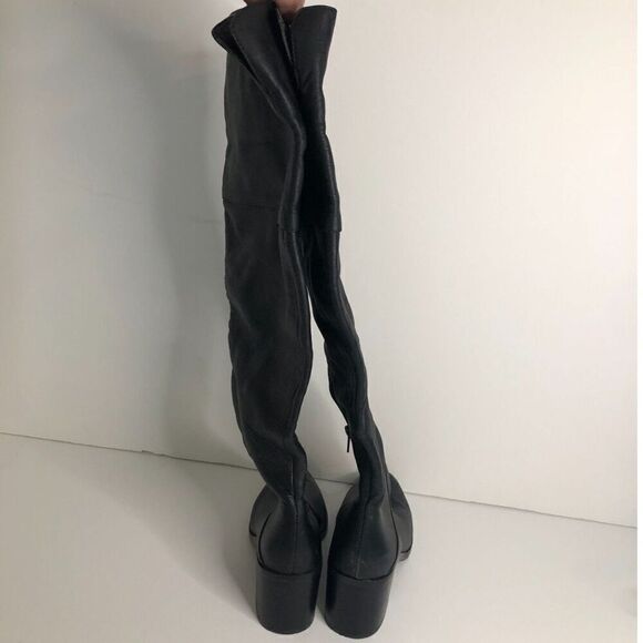 STEVE MADDEN Boots Women's Size 6.5 Black Roman Leather Knee High Shoes - Picture 6 of 13